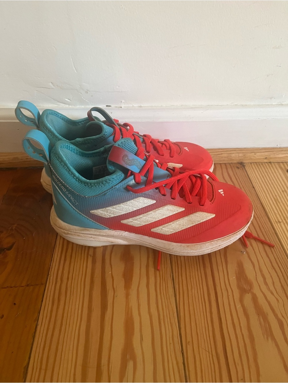 adidas Kids Red and Teal Lightweight Sneakers